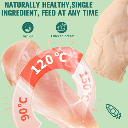 Steamed Chicken Breast Pet Snacks - Natural and Healthy, High Protein, Rich in Fish Oil, No