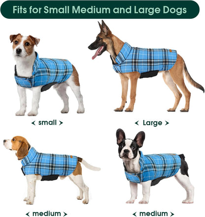 Kuoser Waterproof Dog Coat, Reversible Dog Jacket for Small Dogs, Adjustable Durable Doggie Winter