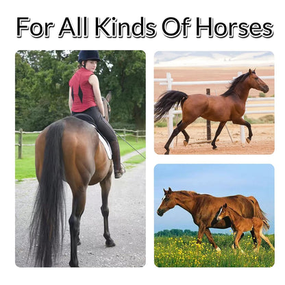 Horse Tail Extension with Braided Horsehair Loop, Blunt Cut Bottom, 3/8 lb, 28-30 inches (drak