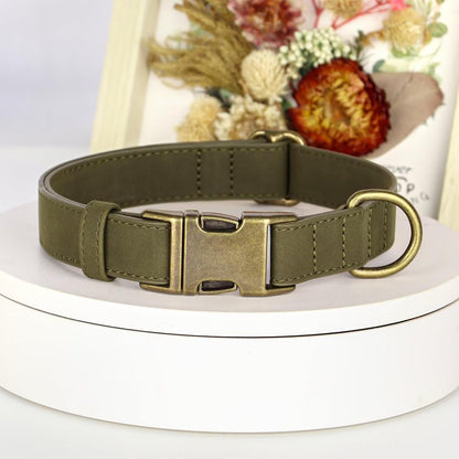 Didog Soft PU Leather Dog Collar, Stylish Quick Released Dog Collars for Medium Dogs, Easy Clean