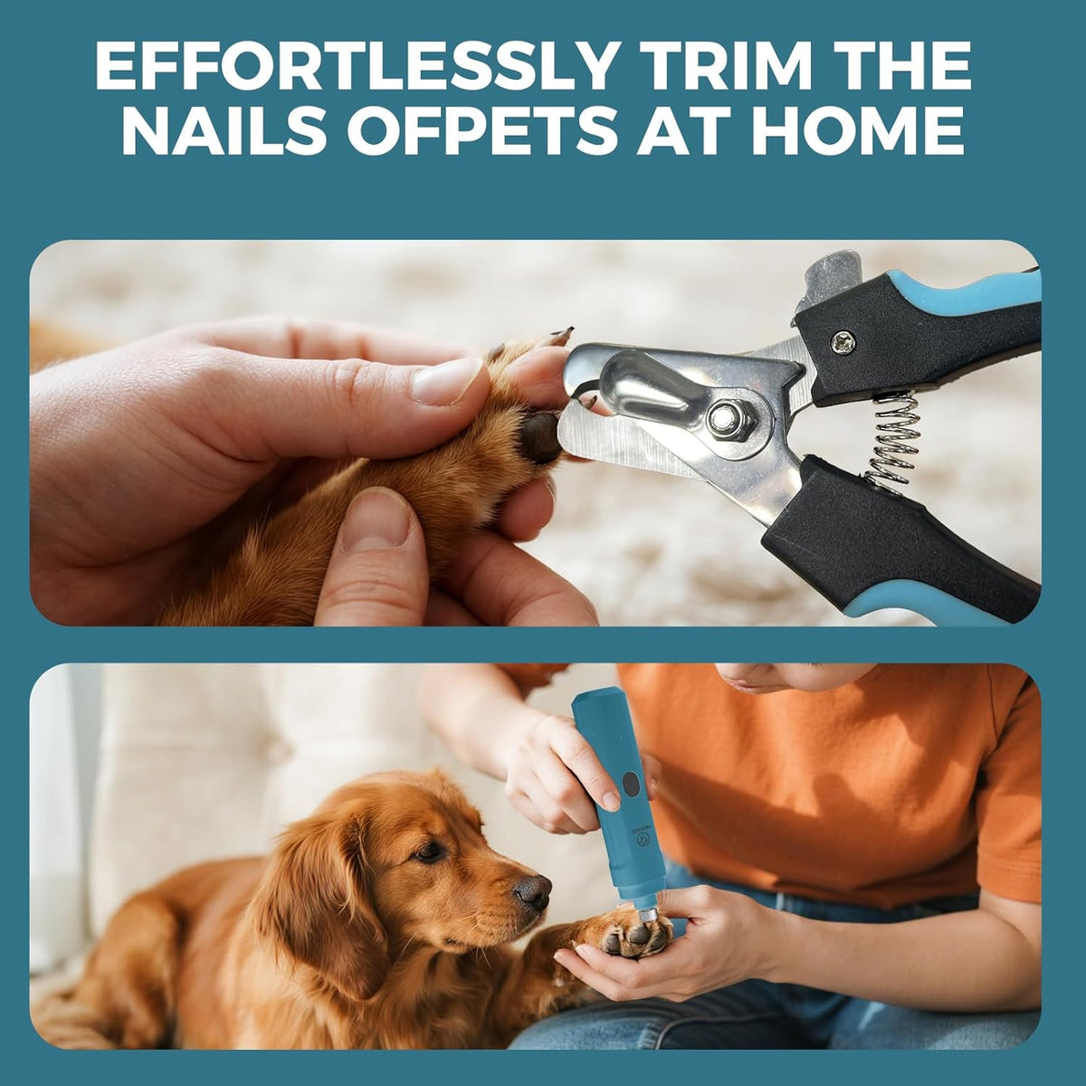PIPAFFEED Dog Nail Grinder Upgraded with with Dog Nail Trimmers,2 LED Lights, 3-Speed Rechargeable