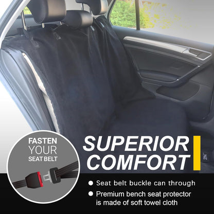 Back Seat Cover for Car Trucks Van SUV,Waterproof Rear Bench Towel Seat Covers for Dogs and