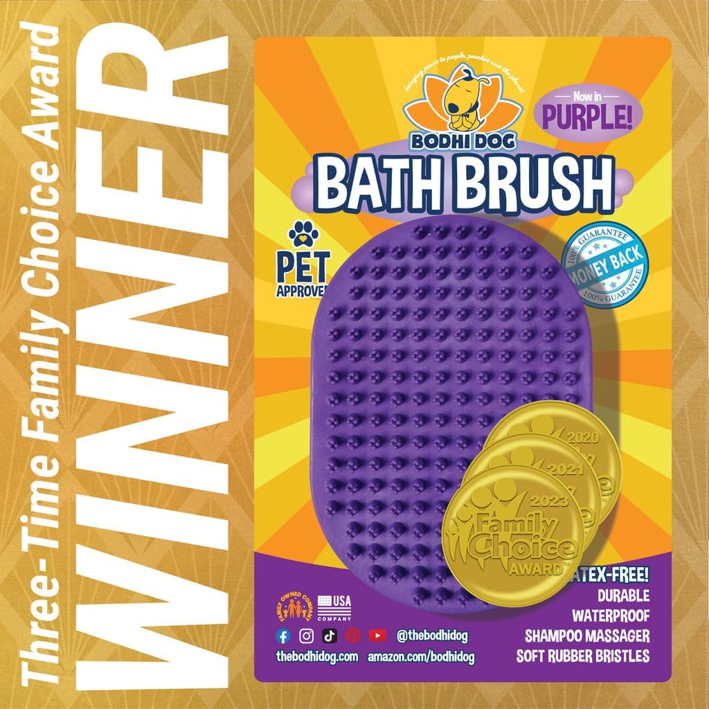 Bodhi Dog Shampoo Brush - Pet Grooming & Bath Supplies for Dogs and Cats - Bath Brush for Long &