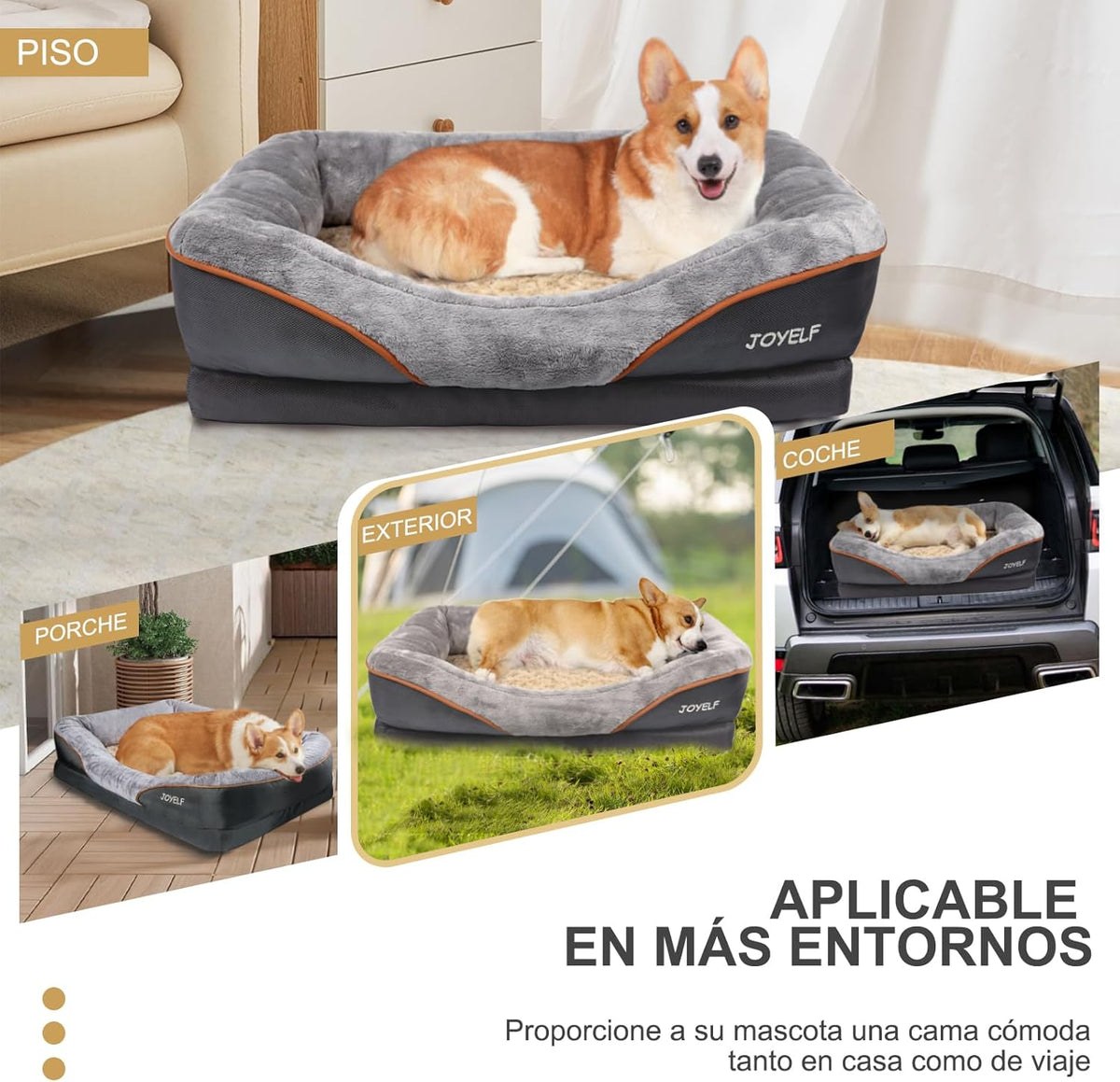 JOYELF Medium Memory Foam Dog Bed Orthopedic Dog Bed & Sofa with Removable Washable Cover and
