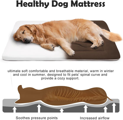 JoicyCo Large Dog Bed Soft Dog Crate Pad Mat, 42 in Non-Slip Bottom Washable Dog Sleeping Mattress