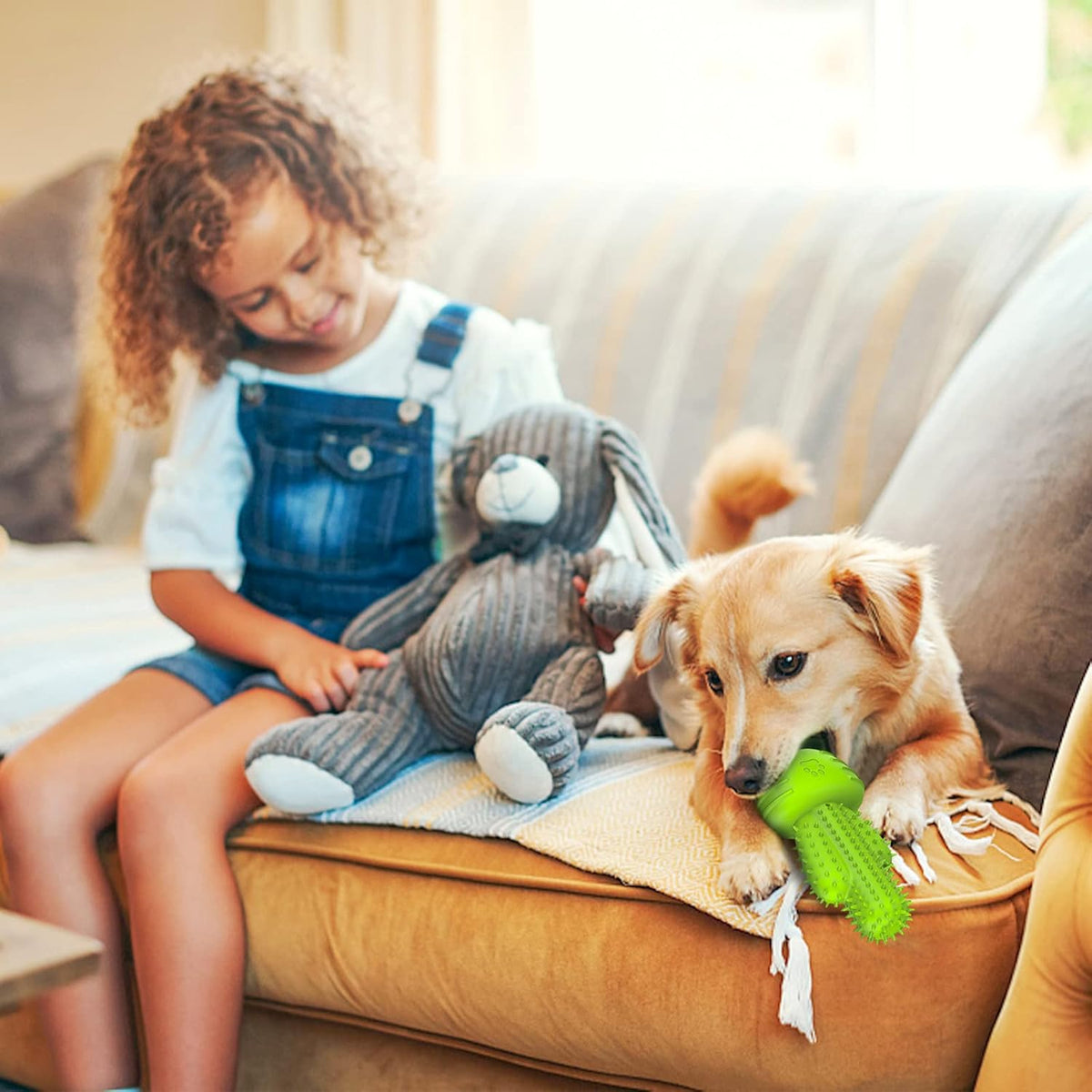 Christmas Dog Gifts, Dog Toys for Small Dogs Dog Toothbrush for Teething Cleaning, Rubber Squeaky