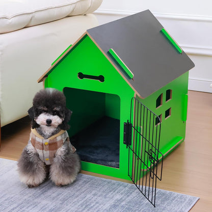 Dog House Indoor for Small Dogs or Cats, Cozy Wooden Design, Small Indoor Bed House, with Air Vents