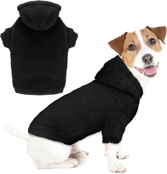 Fuzzy Dog Sweaters for Large Dogs Pet Hoodie Clothes Warm Soft Pet Coats Hooded Sweatshirt Dog