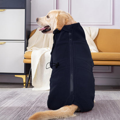 ROZKITCH Dog Pajama with Leg Warmers, Pet Windproof Warm Cold Weather Jacket Vest Cozy Jumpsuit