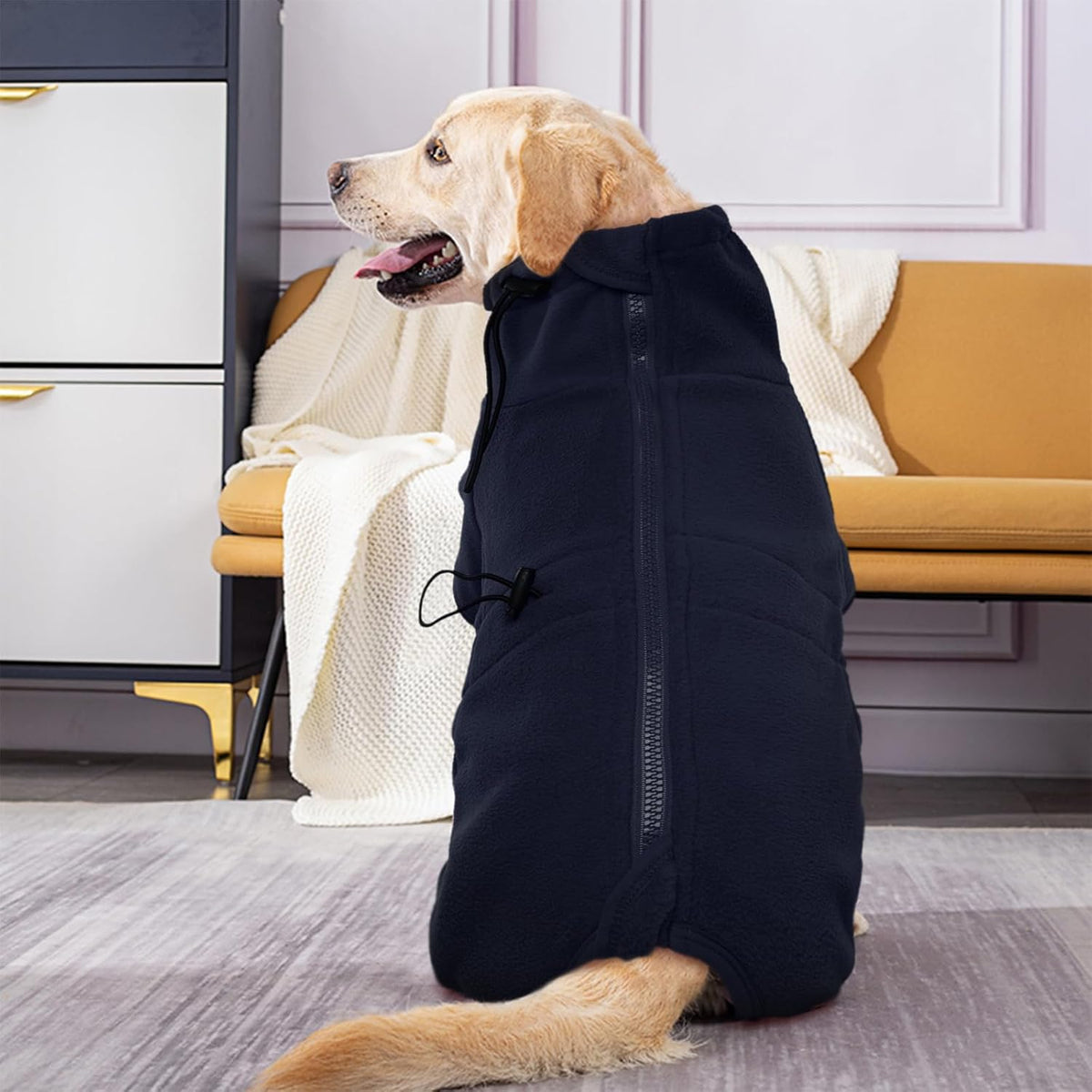ROZKITCH Dog Winter Coat Soft Fleece Pullover Pajamas, Pet Windproof Warm Cold Weather Jacket Vest