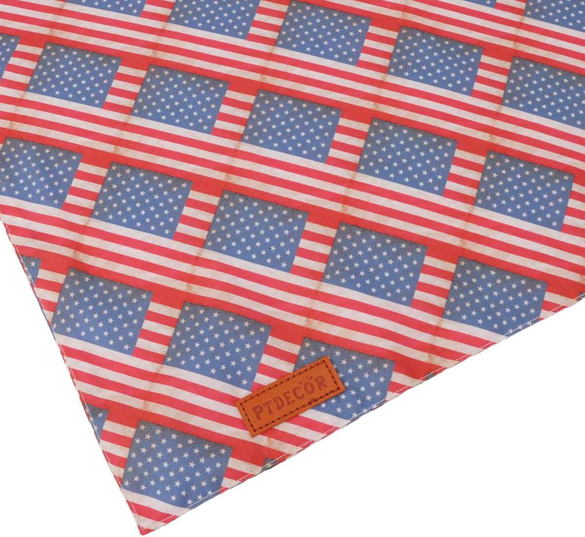 PTDECOR American Flag Dog Bandana Flag Stars Patterns, Patriotic Pet Scarf Reversible Triangle 4th