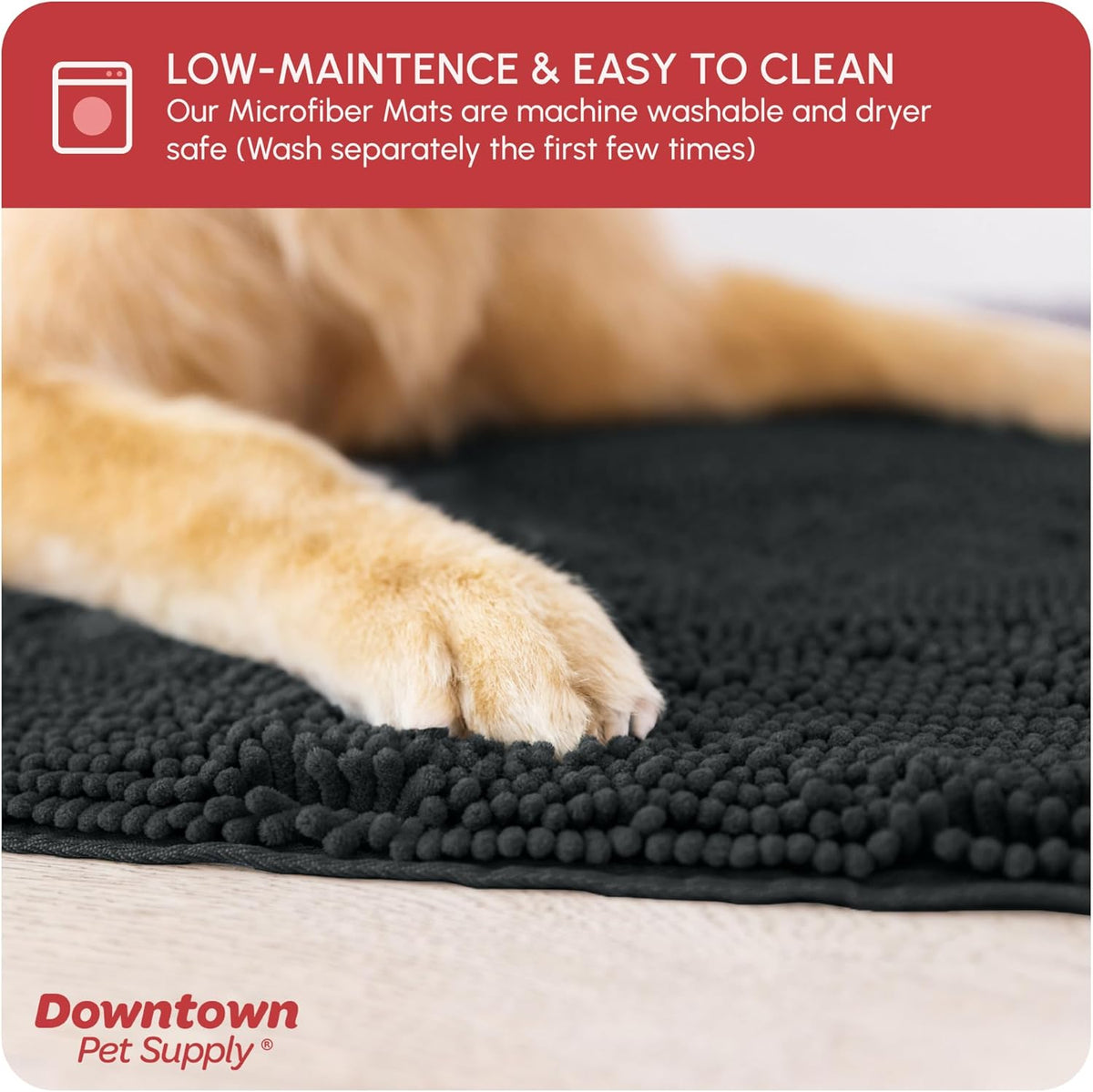 My Doggy Place Microfiber Dog Mat for Muddy Paws, 18" x 24" Charcoal - Absorbent and Quick-Drying
