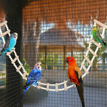 SIMENA Wooden Climbing Ladder for Birds & Hamsters, Interactive Swing & Ladder Toys for Small Pets