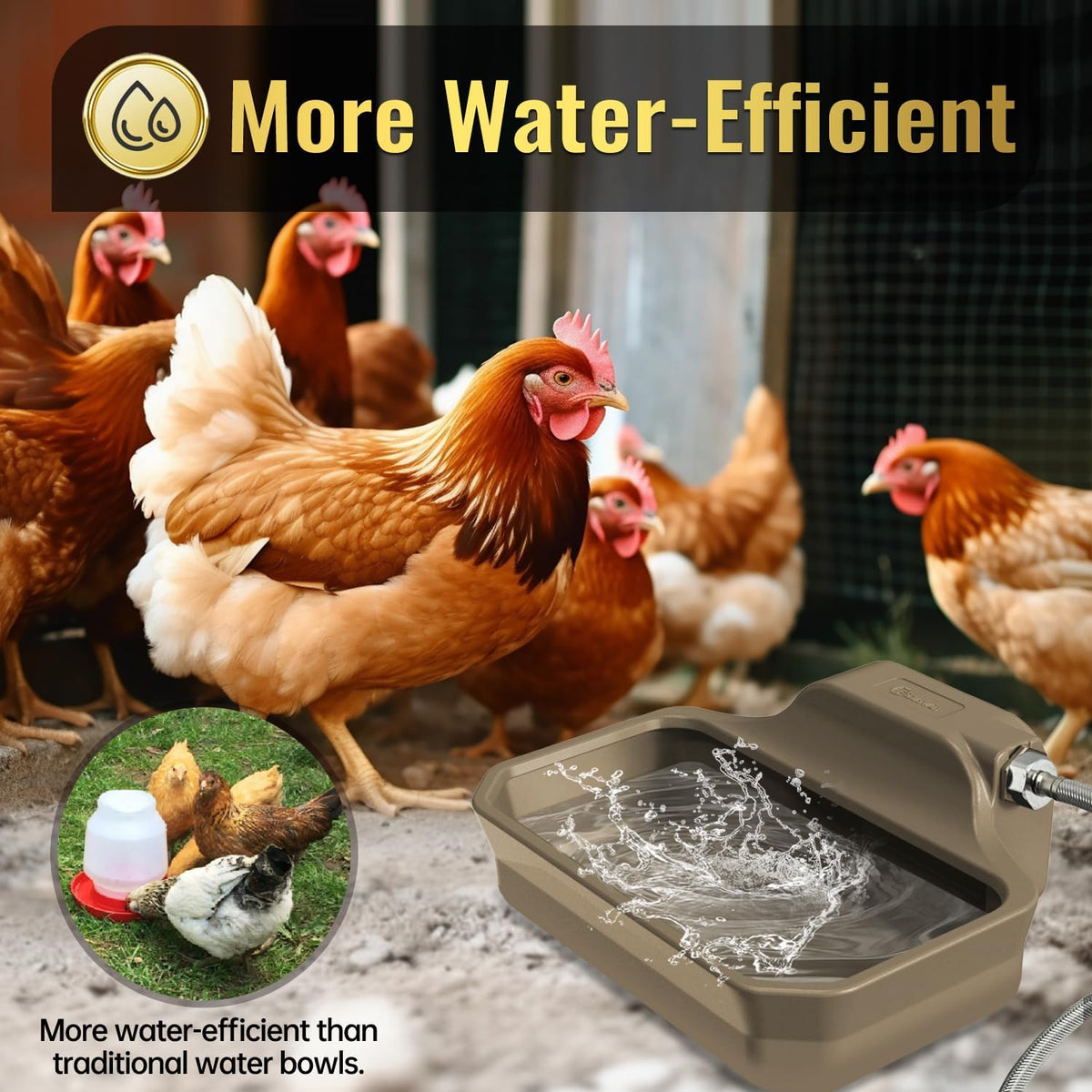 135OZ Automatic Water Dispenser for Dogs Patented Automatic Dog Water Bowl Fit 3/4'' GHT Male