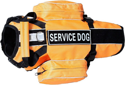 Serijoars Dog Vest Harnesses with Saddlebag Backpack for Camping & Travel - Reflective Hound Hiking