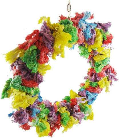 Litewoo Bird Parakeet Colorful Swing Toys,Cotton Rope Chew Hanging Bird Preening Garland Swing for