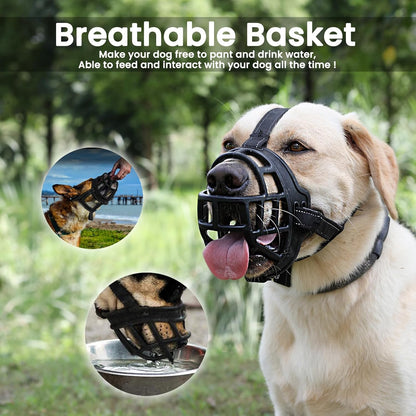 BARKLESS Dog Muzzle, Soft Basket Silicone Muzzle for Dogs to Prevent Biting and Chewing, Breathable