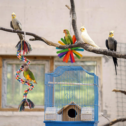 RLRICH 6 Pack Bird Colorful Chewing Toys Parrot Foraging Shredder Toys Shred Hanging Foraging