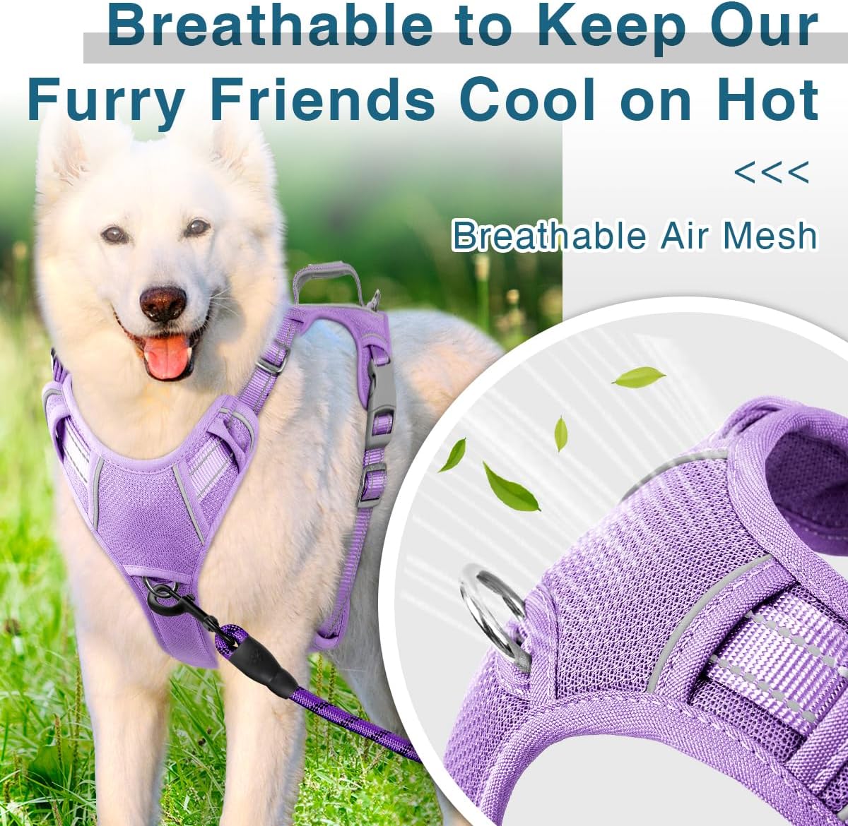 BARKBAY Dog Harness No Pull with ID Tag Pocket - Heavy Duty, Reflective, Easy Control for Large