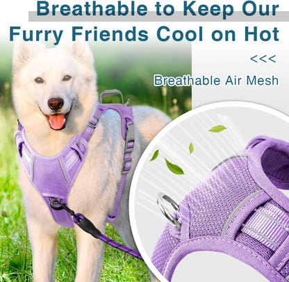 BARKBAY Dog Harness No Pull with ID Tag Pocket - Heavy Duty, Reflective, Easy Control for Large