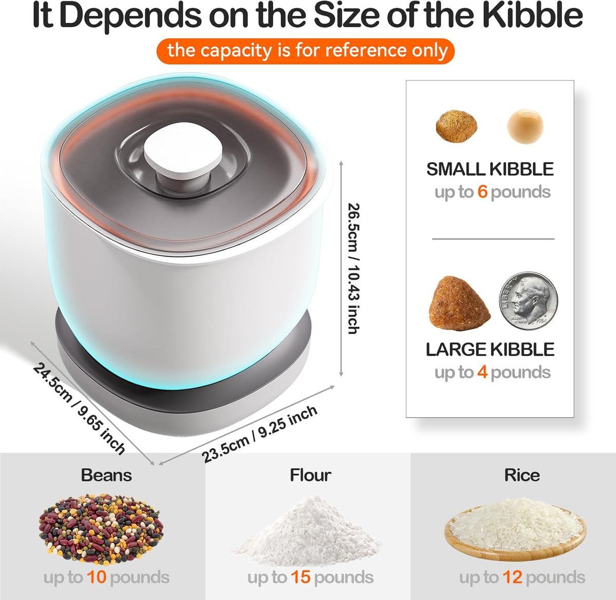 CTIME Airtight Pet Food Storage Container for Small Dog Cat Bird Treats & Dry Food to Keep Fresh