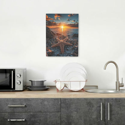 Beach Starfish Wall Decor Ocean Starfish Wall Art Sunset Scenery Coastal Theme Pictures Canvas