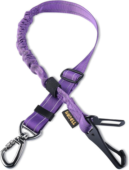 AUBELL Dog Seat Belt for Car,Updated 3-in-1 Adjustable Reflective Bungee Heavy Duty Dog Car Harness