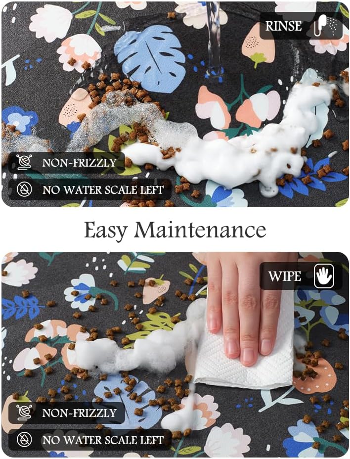 Pet Feeding Mat-Absorbent Dog Mat for Food and Water Bowl-No Stains Quick Dry Water Dispenser
