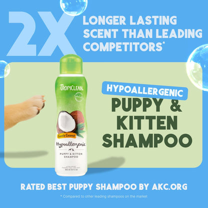 TropiClean Gentle Puppy Shampoo, Dog Shampoo for Allergies & Sensitive Skin, Made in USA, Gentle