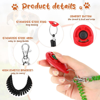 Hiboom 30 Pcs Dog Training Clicker Bulk Colorful Pet Training Clicker Cat Animal Trainer Clicker