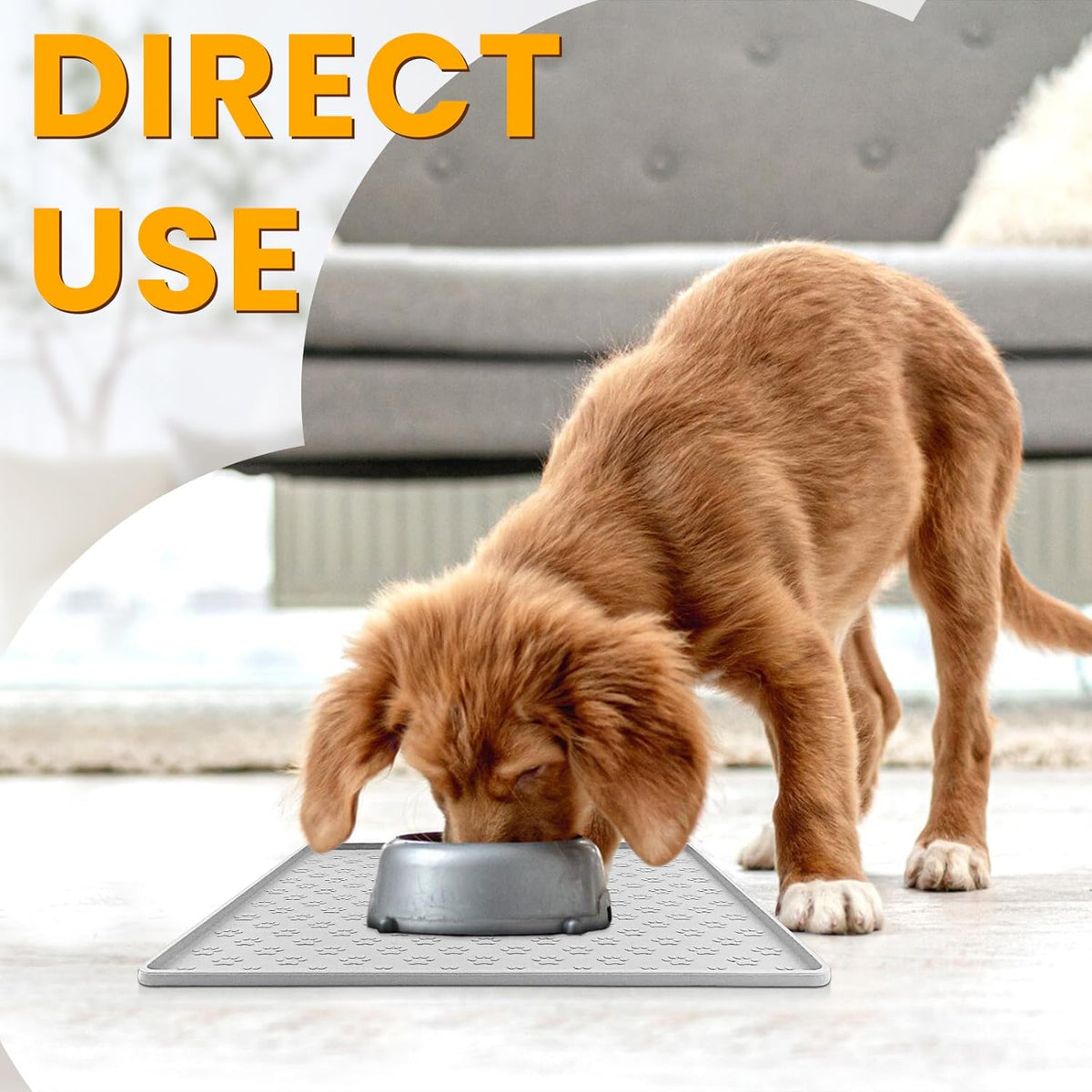 Ptlom Dog Food Mat Anti-Slip Pet Bowl Mats for Food and Water, High-Lips Pet Placemat Prevent Messy