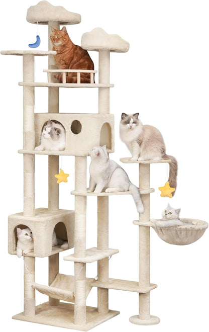 85inch Heavy Duty Cat Tree for Indoor Cats Large Adult, Tall Giant Cat Tower with Scratching Post