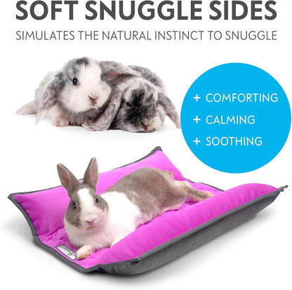 Paw Inspired Snuggle Bunny Bolster Bed for Rabbits, Cats, Dogs and Other Small Pets, Reversible