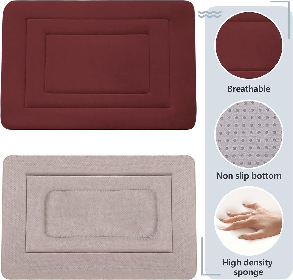 JoicyCo Soft Dog Crate Bed Pad Mat, 42 in Non-Slip Bottom Washable for Large Dogs, Pet Mattress