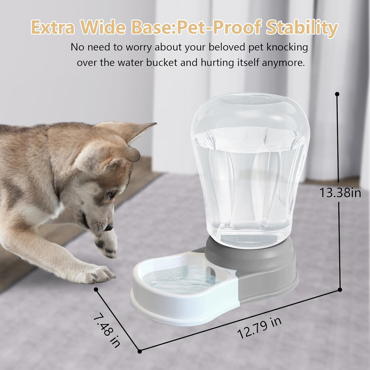 1.58 Gallon Automatic Dog Water Bowl Dispenser, Large Capacity Water Feeder for Cats and Dogs