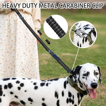 4-6FT Heavy Duty Dog Leashes for Large Dogs, Shock Absorbing Bungee Tactical Leash with 2 Padded