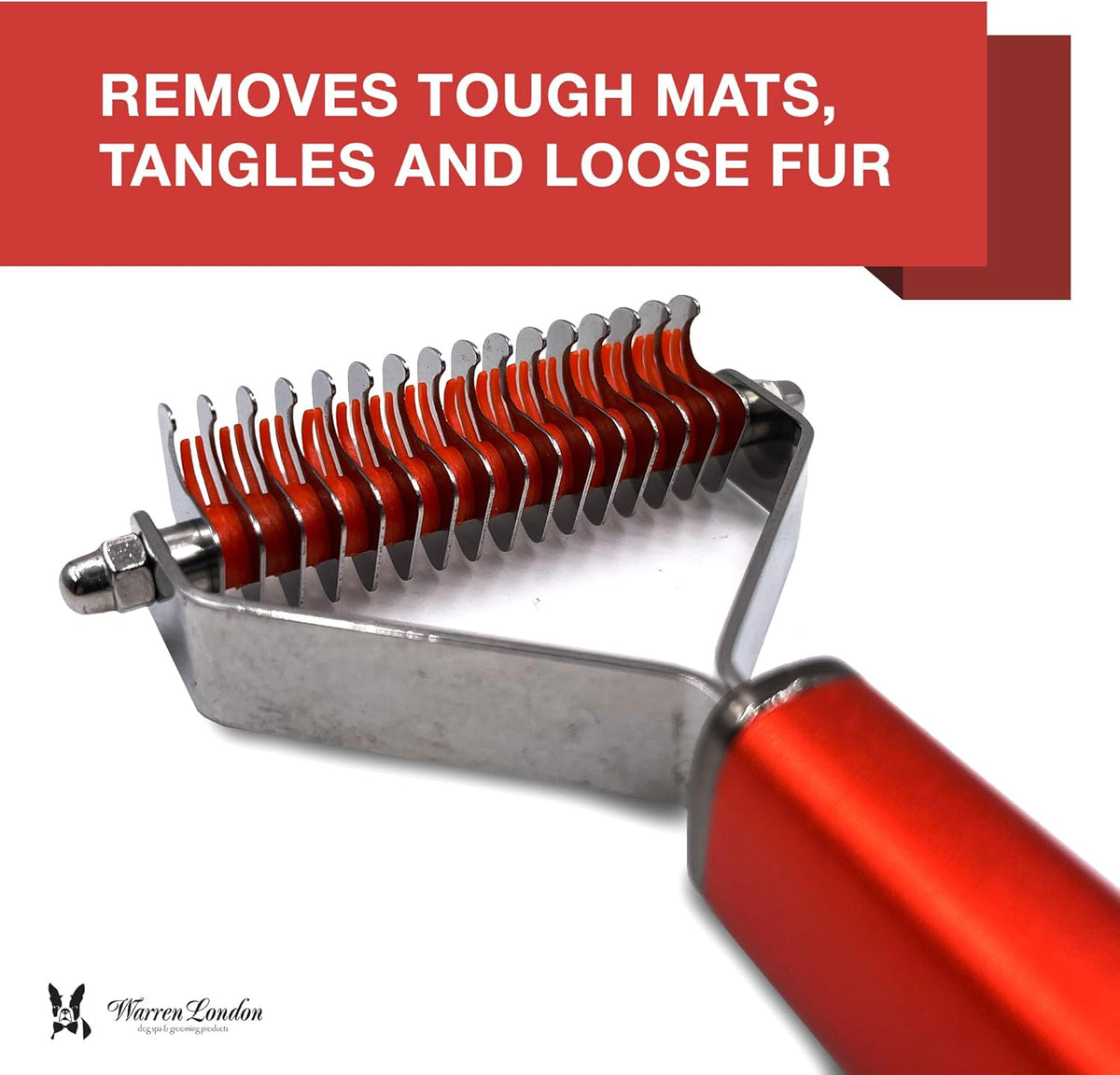 Warren London Dog Mat Remover Combo | Detangling Spray 16oz & Rake Brush | Tackles Tangles, Knots &