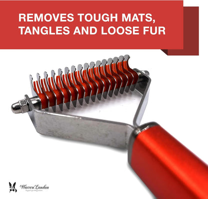 Warren London Dog Mat Remover Combo | Detangling Spray 16oz & Rake Brush | Tackles Tangles, Knots &