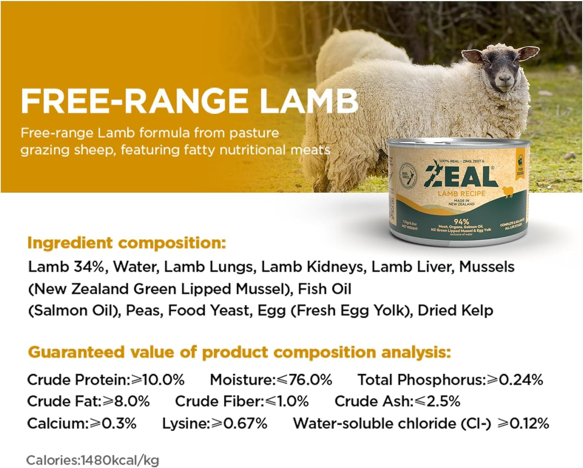 ZEAL New Zealand Canned Wet Dog Food – High Protein, Pure Nutrition, Grain-Free with Superfoods