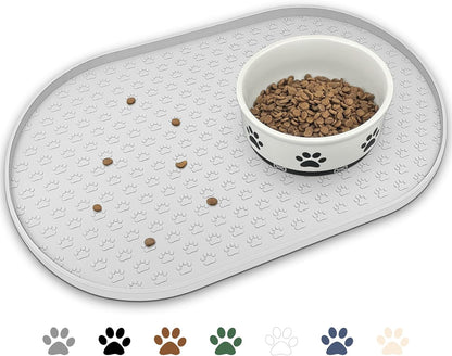 KPWACD Dog Food Mat Anti-Slip Bowl Mats for Food and Water, High-Lips Waterproof Pet Placemat