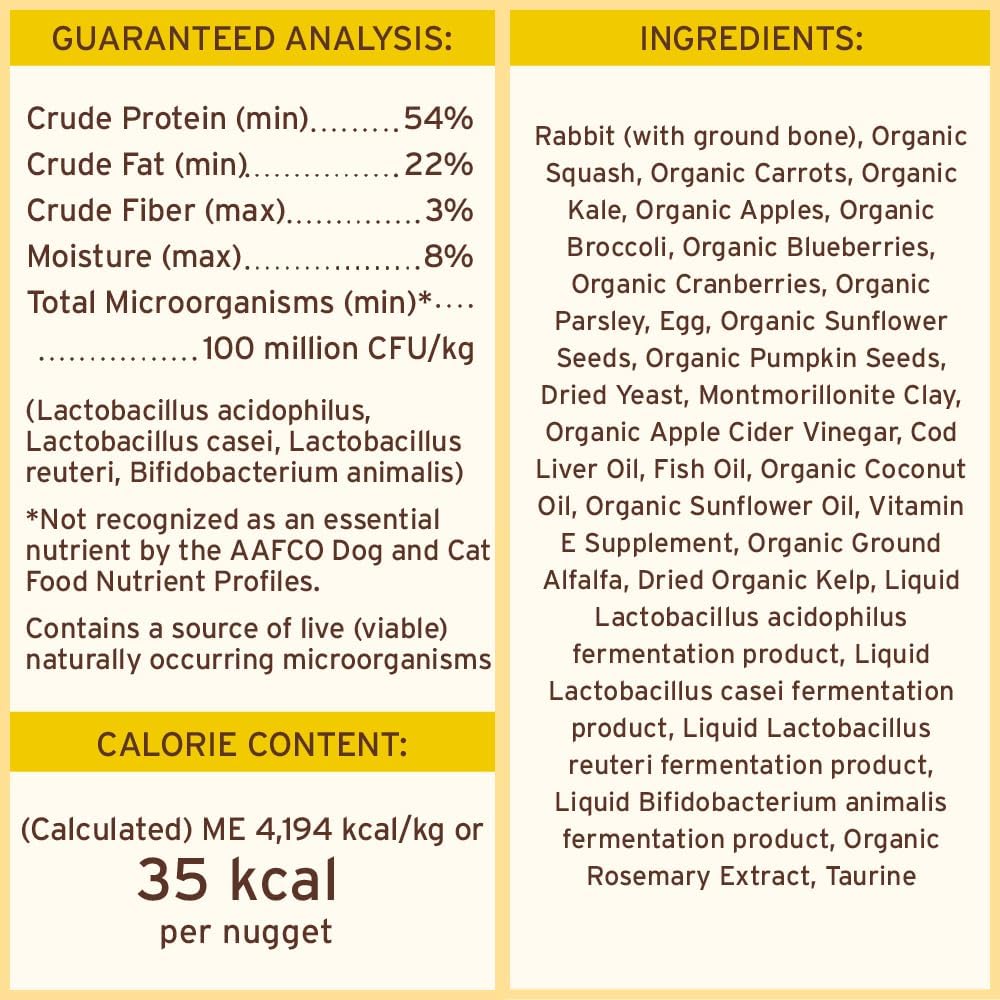 Primal Freeze Dried Raw Dog Food Nuggets, Rabbit, Complete & Balanced Meal, Also Use as Topper or
