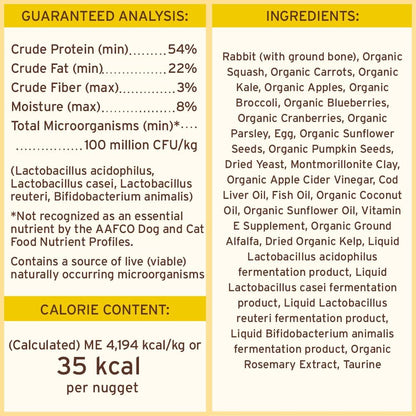 Primal Freeze Dried Raw Dog Food Nuggets, Rabbit, Complete & Balanced Meal, Also Use as Topper or