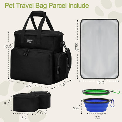 Dog Travel Bag,Weekend Pet Travel Bag Set for Dog and Cat,Airline Approved Tote Multi-Function Dog