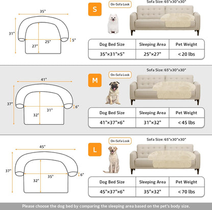 Calming Dog Bed Fluffy Plush Dog Mat for Furniture Protector with Removable Washable Cover for