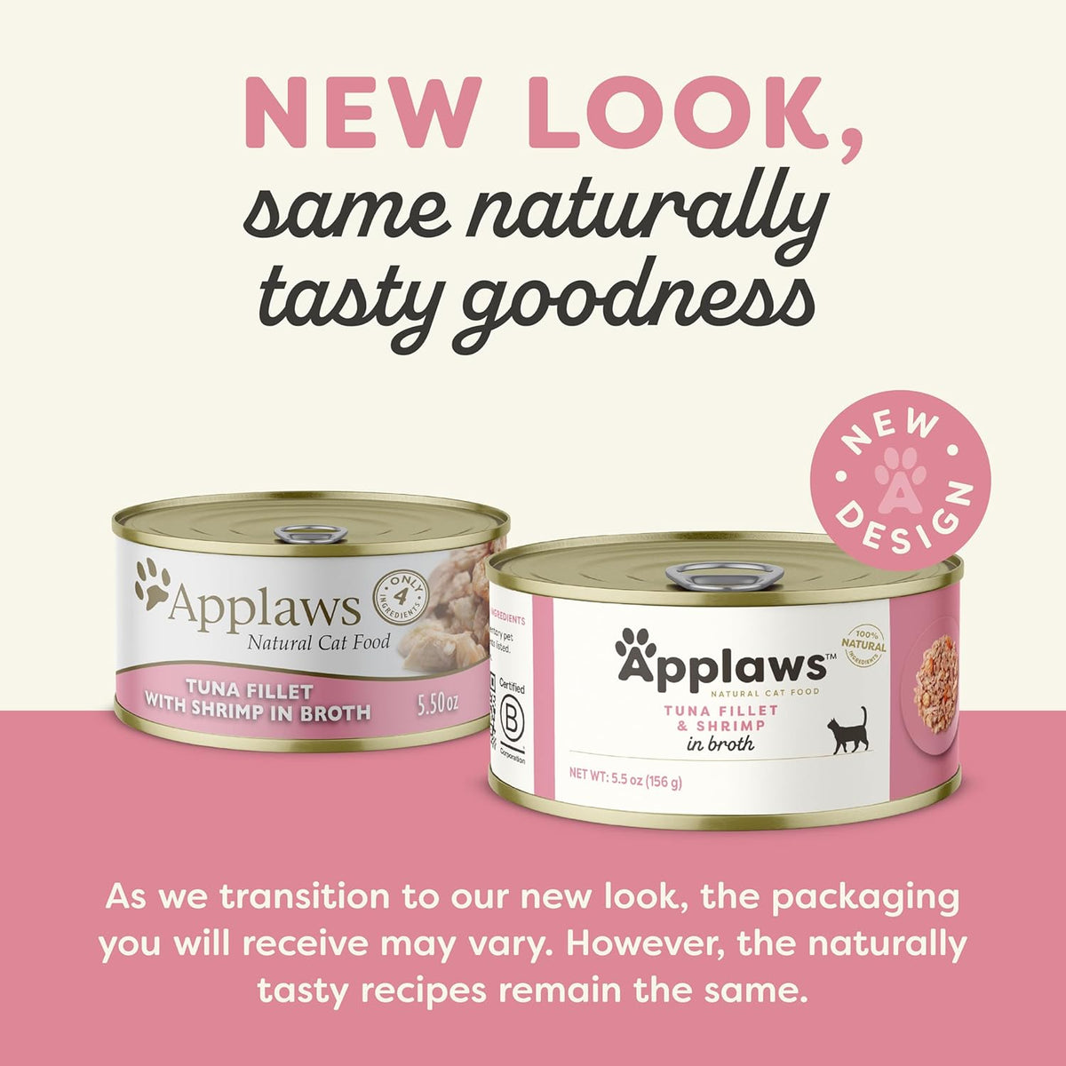 Applaws Natural Wet Cat Food, 24 Count, Limited Ingredient Canned Wet Cat Food, Tuna Fillet with