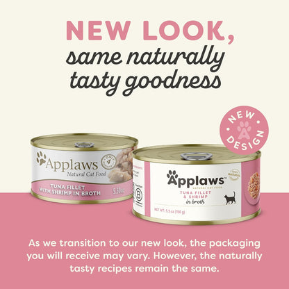 Applaws Natural Wet Cat Food in Broth, Limited Ingredient Canned Wet Cat Food, No Additives, Made