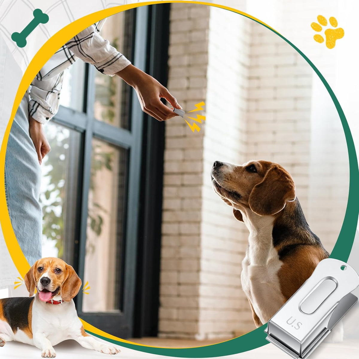 2 Pieces Brass Pet Training Clicker Signaling Cricket Clicker Metal Dog Clicker for Puppy Cats