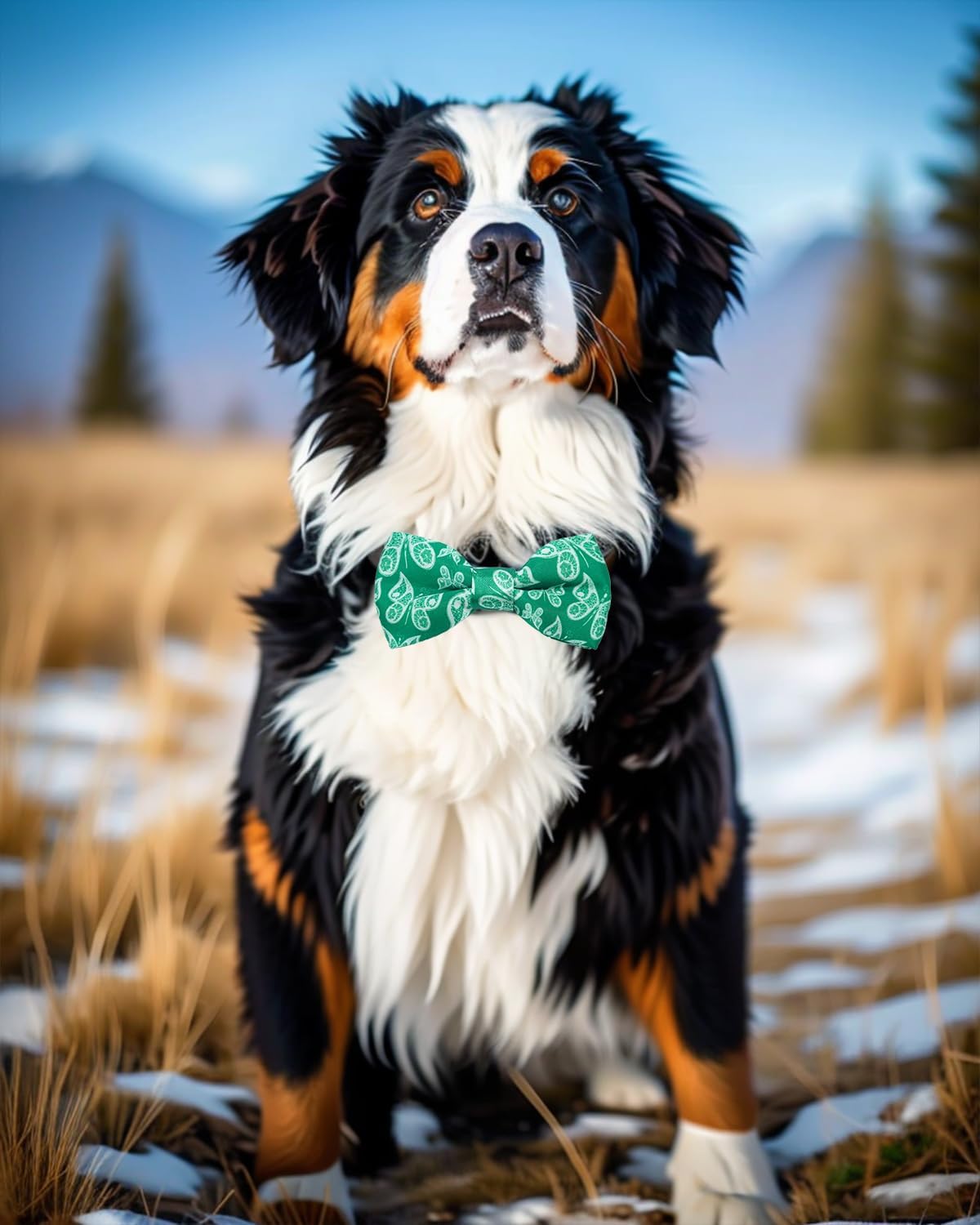 PET SHOW 10 Pack Paisley Big Dog Bow Ties for Large Medium Dogs Sliding Collar Attachments Floral