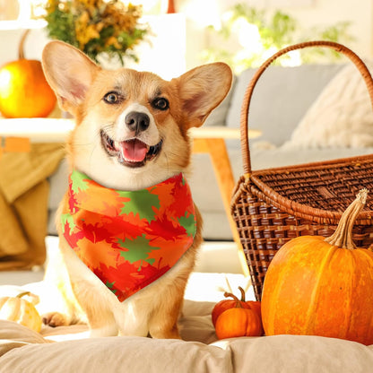 Chunful 30 Pcs Thanksgiving Fall Bandanas for Dogs Autumn Dog Bandanas with Maple Leaves Pumpkin