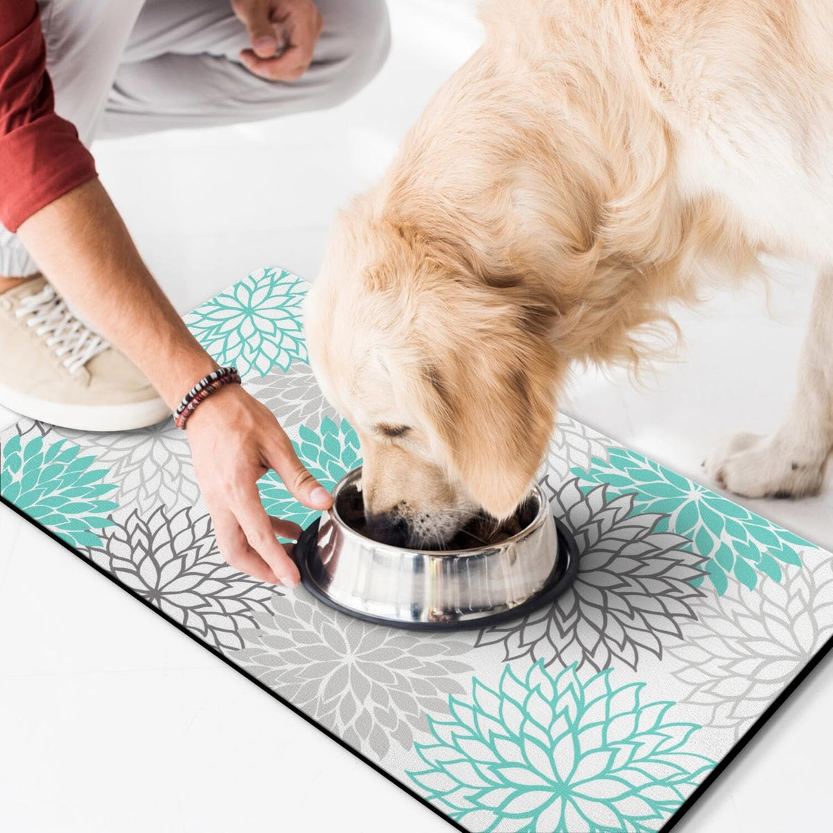 Pet Feeding Mat for Floors Waterproof Dog Mat for Food and Water Absorbent Quick Dry Non Slip mat